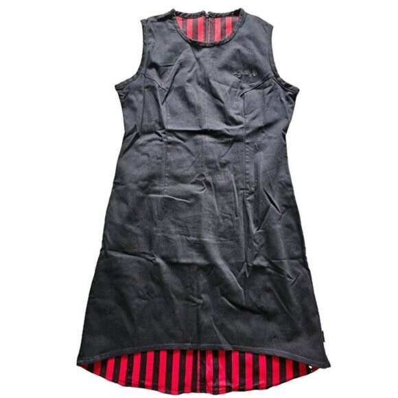 Vintage Emily the Strange Dress, Sleeveless, Red Stripes, Black, Large - Picture 1 of 6